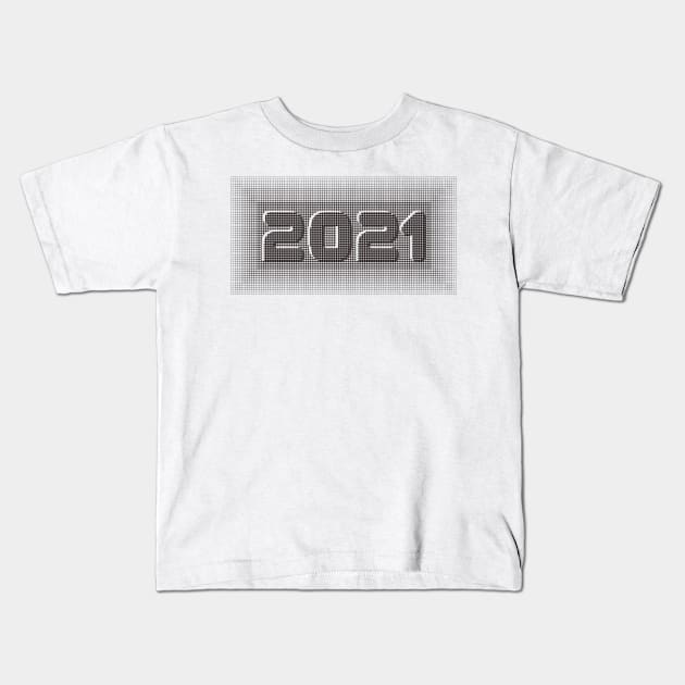 Happy New Year 2021 Block Illusion Design Kids T-Shirt by radeckari25